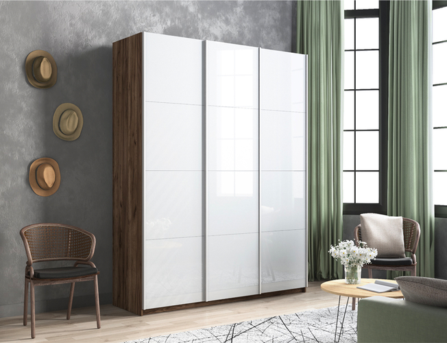 Шкаф-купе Прайм Люкс з-х дверный (Стекло), Дуб табачный